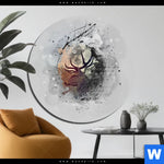 Bild Edelstahloptik Hirsch Grunge Stil Rund Produktvorschau mit dem Bild Hirsch - Grunge-Stil im Format Rund.