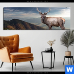 Bild Edelstahloptik Hirsch In Der Herbstzeit Panorama Produktvorschau mit dem Bild Hirsch in der Herbstzeit im Format Panorama.