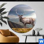 Bild Edelstahloptik Hirsch In Der Herbstzeit Rund Produktvorschau mit dem Bild Hirsch in der Herbstzeit im Format Rund.
