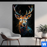 Bild Edelstahloptik Hirsch Kopf Hochformat Produktvorschau mit dem Bild Hirsch-Kopf im Format Hochformat.