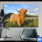 Bild Edelstahloptik Hochland Bulle Querformat Produktvorschau mit dem Bild Hochland-Bulle im Format Querformat.