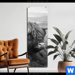 Bild Edelstahloptik Hochland Rind Schwarz Weiss No 2 Schmal Produktvorschau mit dem Bild Hochland-Rind Schwarz-Weiß No. 2 im Format Schmal.