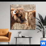 Bild Edelstahloptik Hochlandrind Auf Weide Quadrat Produktvorschau mit dem Bild Hochlandrind auf Weide im Format Quadrat.