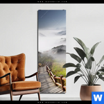 Bild Edelstahloptik Holztreppe Auf Berg Mit Wolken Schmal Produktvorschau mit dem Bild Holztreppe auf Berg mit Wolken im Format Schmal.