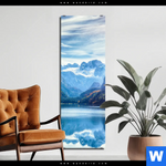 Bild Edelstahloptik Idyllischer Bergsee Im Gebirge Schmal Produktvorschau mit dem Bild Idyllischer Bergsee im Gebirge im Format Schmal.