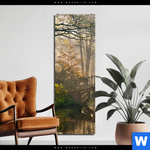 Bild Edelstahloptik Idyllischer Wald Mit Bruecke Schmal Produktvorschau mit dem Bild Idyllischer Wald mit Brücke im Format Schmal.