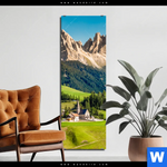 Bild Edelstahloptik Idyllisches Dorf In Den Bergen Schmal Produktvorschau mit dem Bild Idyllisches Dorf in den Bergen im Format Schmal.