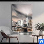 Bild Edelstahloptik Innenstadt Von Manhattan Hochformat Produktvorschau mit dem Bild Innenstadt von Manhattan im Format Hochformat.