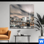Bild Edelstahloptik Innenstadt Von Manhattan Quadrat Produktvorschau mit dem Bild Innenstadt von Manhattan im Format Quadrat.