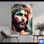 Bild Edelstahloptik Jesus Christus Mit Dornenkrone Hochformat Produktvorschau mit dem Bild Jesus Christus mit Dornenkrone im Format Hochformat.