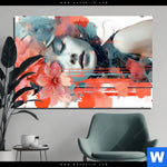 Bild Edelstahloptik Jolanda Frau Mit Blumen Im Haar Querformat Produktvorschau mit dem Bild Jolanda - Frau mit Blumen im Haar im Format Querformat.