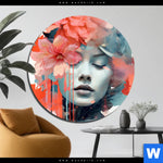 Bild Edelstahloptik Jolanda Frau Mit Blumen Im Haar Rund Produktvorschau mit dem Bild Jolanda - Frau mit Blumen im Haar im Format Rund.