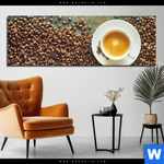 Bild Edelstahloptik Kaffee Genuss Panorama Produktvorschau mit dem Bild Kaffee-Genuss im Format Panorama.