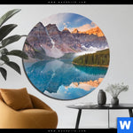 Bild Edelstahloptik Kanadischer Bergsee Rund Produktvorschau mit dem Bild Kanadischer Bergsee im Format Rund.