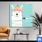 Bild Edelstahloptik Kein Drama Lama Quadrat Produktvorschau mit dem Bild Kein Drama Lama im Format Quadrat.