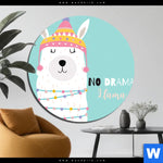 Bild Edelstahloptik Kein Drama Lama Rund Produktvorschau mit dem Bild Kein Drama Lama im Format Rund.