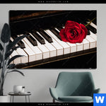 Bild Edelstahloptik Klavier Rose Querformat Produktvorschau mit dem Bild Klavier & Rose im Format Querformat.
