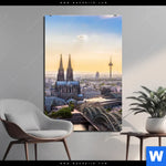 Bild Edelstahloptik Koelner Skyline Hochformat Produktvorschau mit dem Bild Kölner Skyline im Format Hochformat.