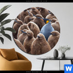 Bild Edelstahloptik Koenigspinguine Rund Produktvorschau mit dem Bild Königspinguine im Format Rund.