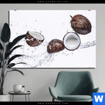 Bild Edelstahloptik Kokosnuesse Mit Wasserspritzer Querformat Produktvorschau mit dem Bild Kokosnüsse mit Wasserspritzer im Format Querformat.