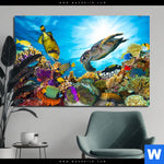 Bild Edelstahloptik Korallen Fische Querformat Produktvorschau mit dem Bild Korallen & Fische im Format Querformat.