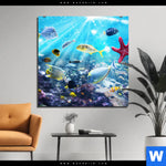 Bild Edelstahloptik Korallenriff Im Ozean Quadrat Produktvorschau mit dem Bild Korallenriff im Ozean im Format Quadrat.