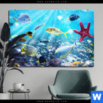 Bild Edelstahloptik Korallenriff Im Ozean Querformat Produktvorschau mit dem Bild Korallenriff im Ozean im Format Querformat.