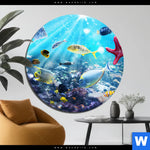 Bild Edelstahloptik Korallenriff Im Ozean Rund Produktvorschau mit dem Bild Korallenriff im Ozean im Format Rund.