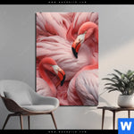 Bild Edelstahloptik Kuschelnde Flamingos Hochformat Produktvorschau mit dem Bild Kuschelnde Flamingos im Format Hochformat.