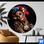 Bild Edelstahloptik La Calavera Catrina No 2 Rund Produktvorschau mit dem Bild La Calavera Catrina No.2 im Format Rund.
