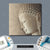 Bild Edelstahloptik Laechelnder Buddha Quadrat Materialbild