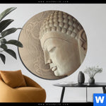 Bild Edelstahloptik Laechelnder Buddha Rund Produktvorschau mit dem Bild Lächelnder Buddha im Format Rund.