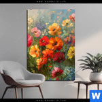 Bild Edelstahloptik Leuchtende Fruehlingsblumen Hochformat Produktvorschau mit dem Bild Leuchtende Frühlingsblumen im Format Hochformat.