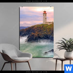 Bild Edelstahloptik Leuchtturm Bei Stuermischer See Hochformat Produktvorschau mit dem Bild Leuchtturm bei stürmischer See im Format Hochformat.