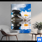 Bild Edelstahloptik Lilie Zensteine Hochformat Produktvorschau mit dem Bild Lilie & Zensteine im Format Hochformat.