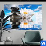 Bild Edelstahloptik Lilie Zensteine Querformat Produktvorschau mit dem Bild Lilie & Zensteine im Format Querformat.