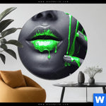 Bild Edelstahloptik Lippen Silber Gruen Rund Produktvorschau mit dem Bild Lippen Silber & Grün im Format Rund.