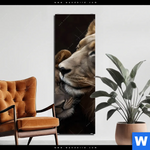 Bild Edelstahloptik Loewen Staerke Und Zaertlichkeit Schmal Produktvorschau mit dem Bild Löwen - Stärke und Zärtlichkeit im Format Schmal.