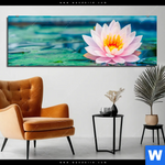 Bild Edelstahloptik Lotusblume Panorama Produktvorschau mit dem Bild Lotusblume im Format Panorama.