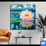 Bild Edelstahloptik Lotusblume Quadrat Produktvorschau mit dem Bild Lotusblume im Format Quadrat.