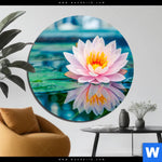 Bild Edelstahloptik Lotusblume Rund Produktvorschau mit dem Bild Lotusblume im Format Rund.