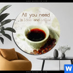 Bild Edelstahloptik Love Coffee Rund Produktvorschau mit dem Bild Love & Coffee im Format Rund.