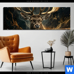 Bild Edelstahloptik Magischer Hirsch Im Sternenlicht Panorama Produktvorschau mit dem Bild Magischer Hirsch im Sternenlicht im Format Panorama.