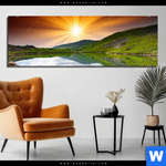 Bild Edelstahloptik Majestaetischer Sonnenuntergang Panorama Produktvorschau mit dem Bild Majestätischer Sonnenuntergang im Format Panorama.