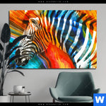 Bild Edelstahloptik Modernes Buntes Zebra Querformat Produktvorschau mit dem Bild Modernes Buntes Zebra im Format Querformat.