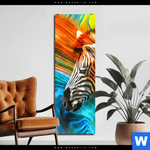 Bild Edelstahloptik Modernes Buntes Zebra Schmal Produktvorschau mit dem Bild Modernes Buntes Zebra im Format Schmal.