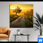 Bild Edelstahloptik Morgenspaziergang Quadrat Produktvorschau mit dem Bild Morgenspaziergang im Format Quadrat.