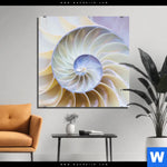 Bild Edelstahloptik Muschel Fossil No 2 Quadrat Produktvorschau mit dem Bild Muschel Fossil No. 2 im Format Quadrat.