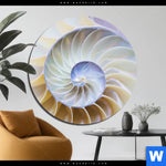 Bild Edelstahloptik Muschel Fossil No 2 Rund Produktvorschau mit dem Bild Muschel Fossil No. 2 im Format Rund.