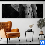 Bild Edelstahloptik Mutter Baby Elefant Panorama Produktvorschau mit dem Bild Mutter & Baby Elefant im Format Panorama.